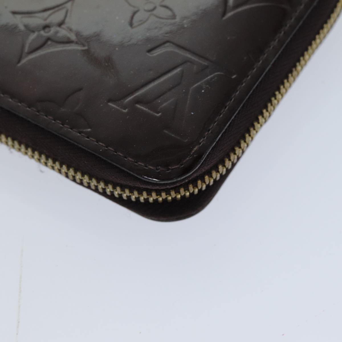 LOUIS VUITTON Monogram Vernis Zippy Wallet Wallet Amarante M93522 LV Auth 76693