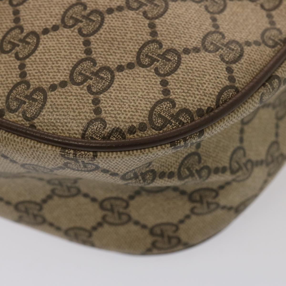 GUCCI GG Supreme Web Sherry Line Shoulder Bag PVC Beige 89 02 032 Auth 76696