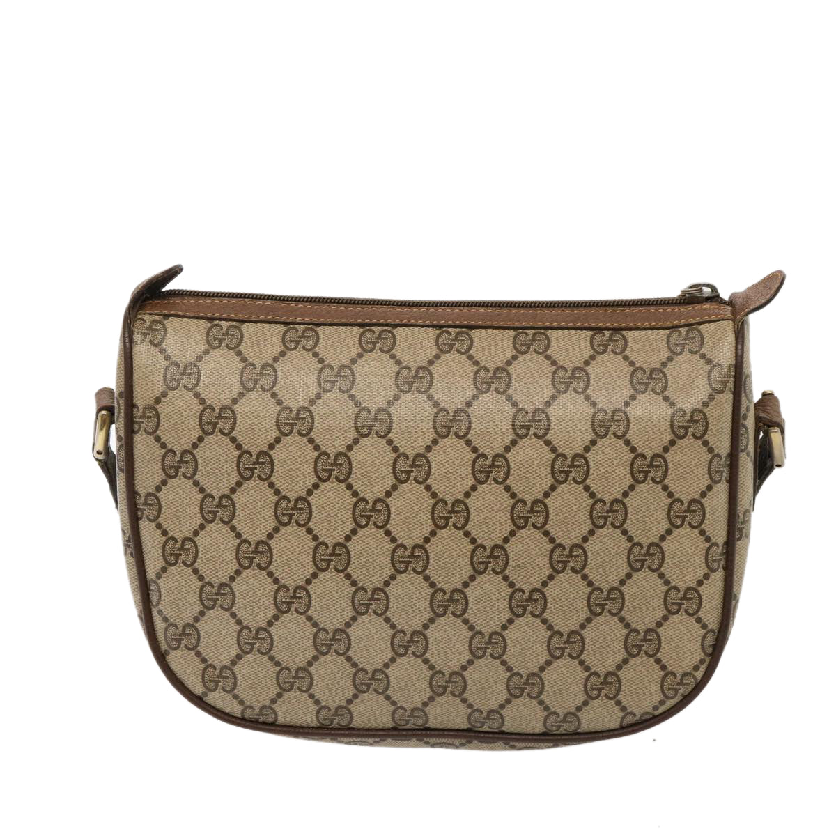 GUCCI GG Supreme Web Sherry Line Shoulder Bag PVC Beige 89 02 032 Auth 76696 - 0