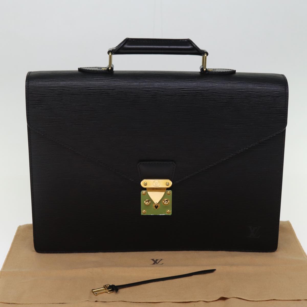 LOUIS VUITTON Epi Serviette Conseiller Briefcase Black M54422 LV Auth 76713