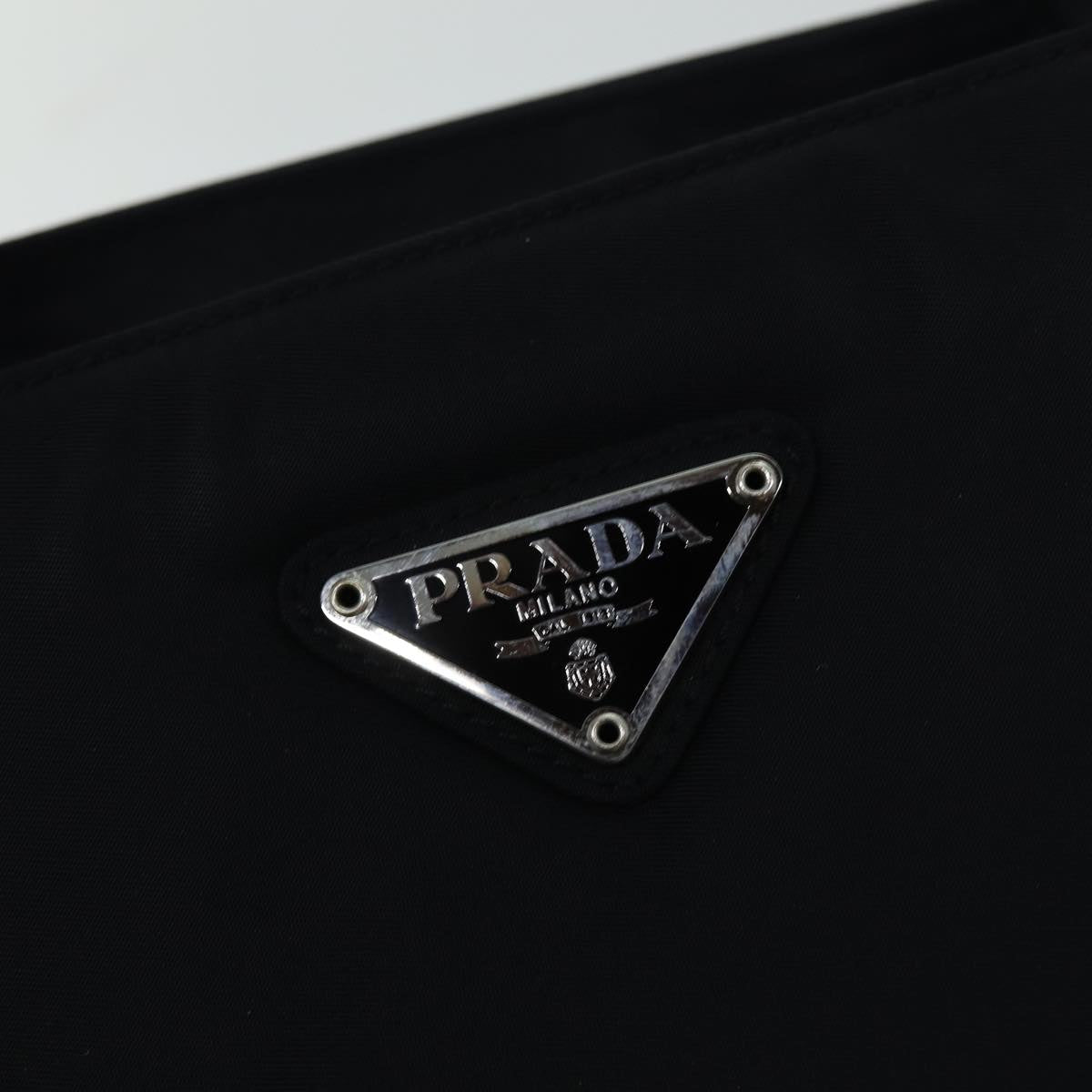 PRADA Hand Bag Nylon Black Auth 76714