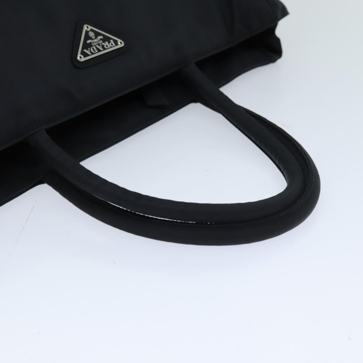 PRADA Hand Bag Nylon Black Auth 76714