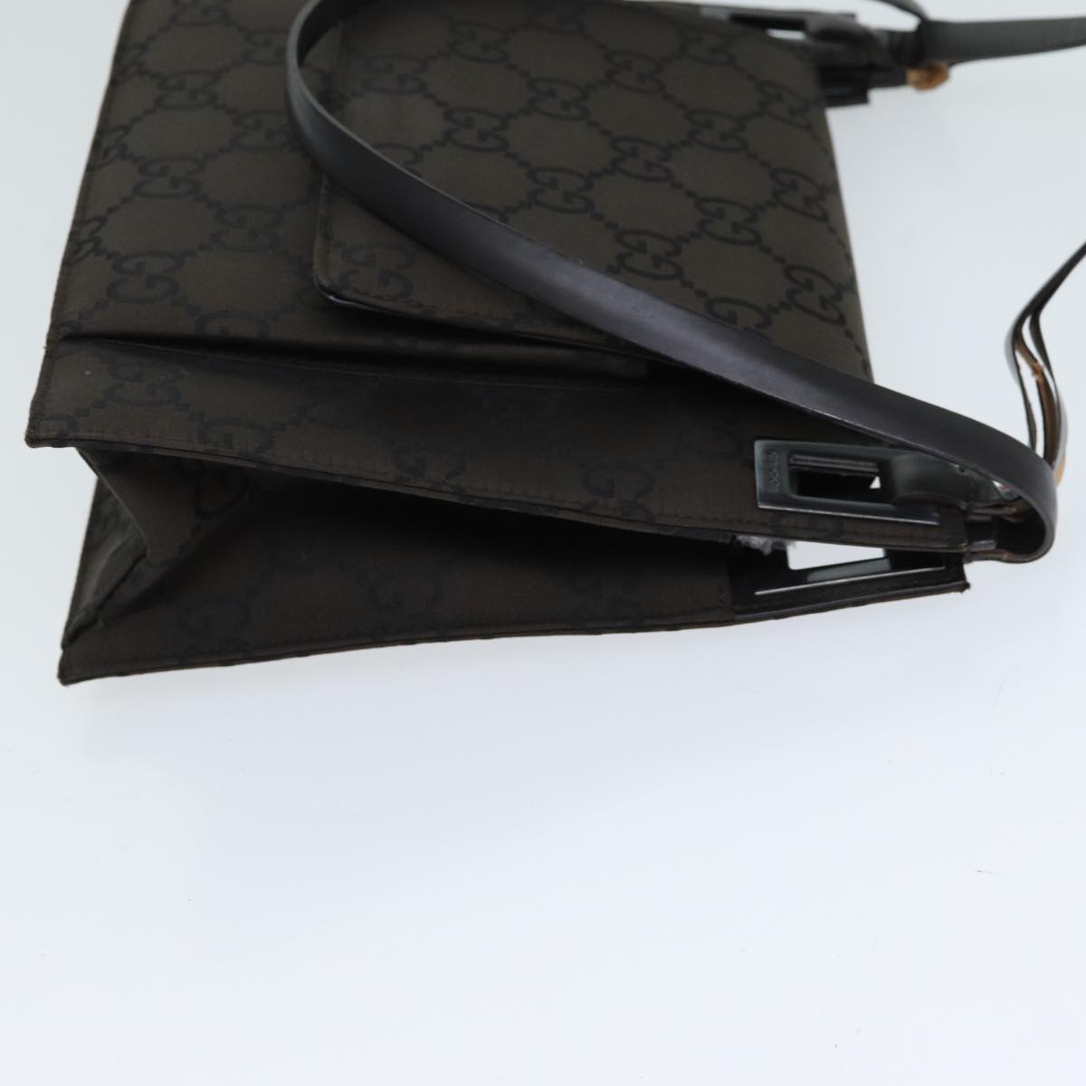 GUCCI GG Canvas Hand Bag 3Set Black Brown Auth 76727