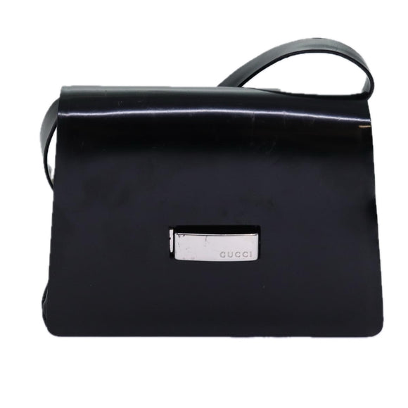 GUCCI Umhängetasche Leder Schwarz 007 2046 0270 Auth 76731