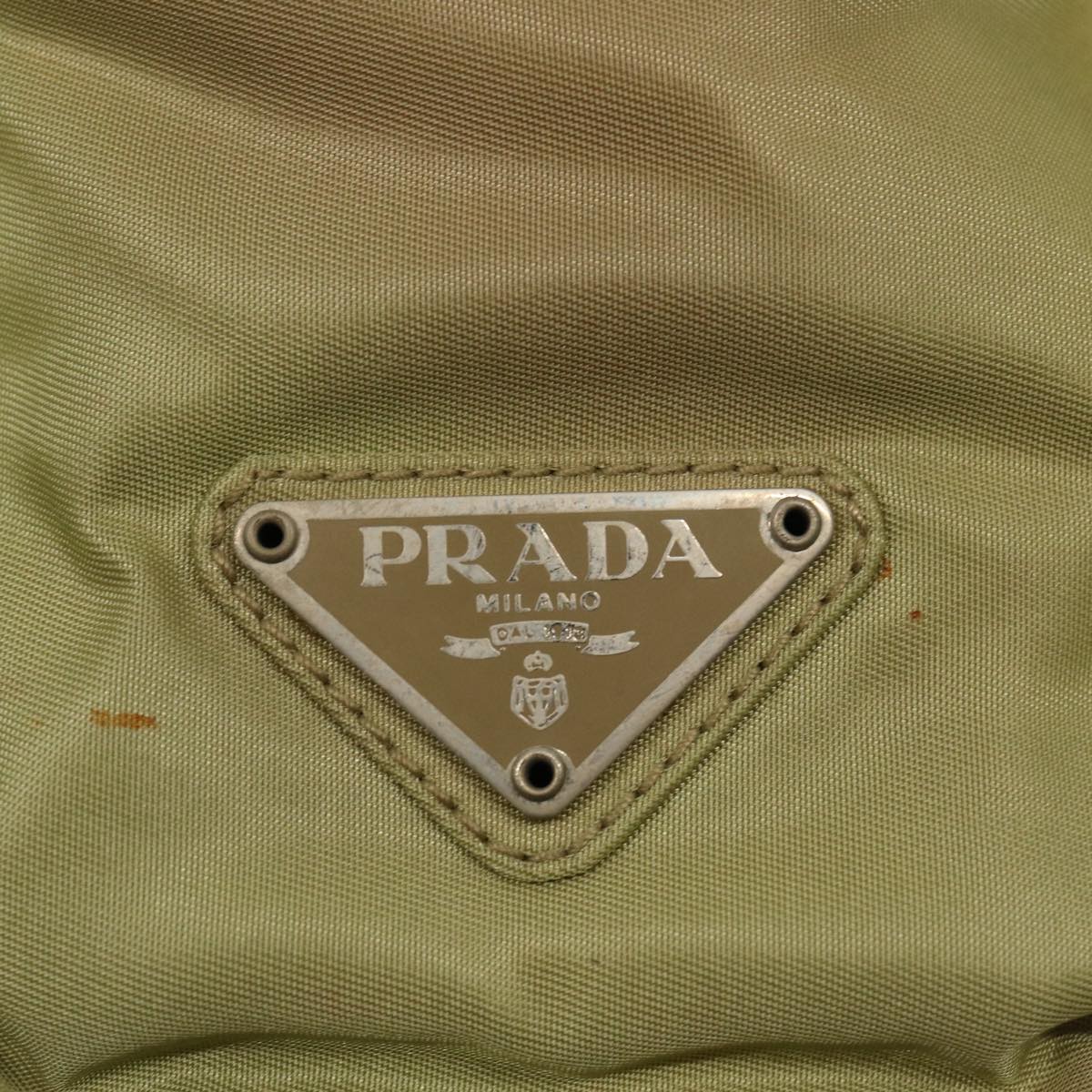 PRADA Hand Bag Nylon Khaki Auth 76734