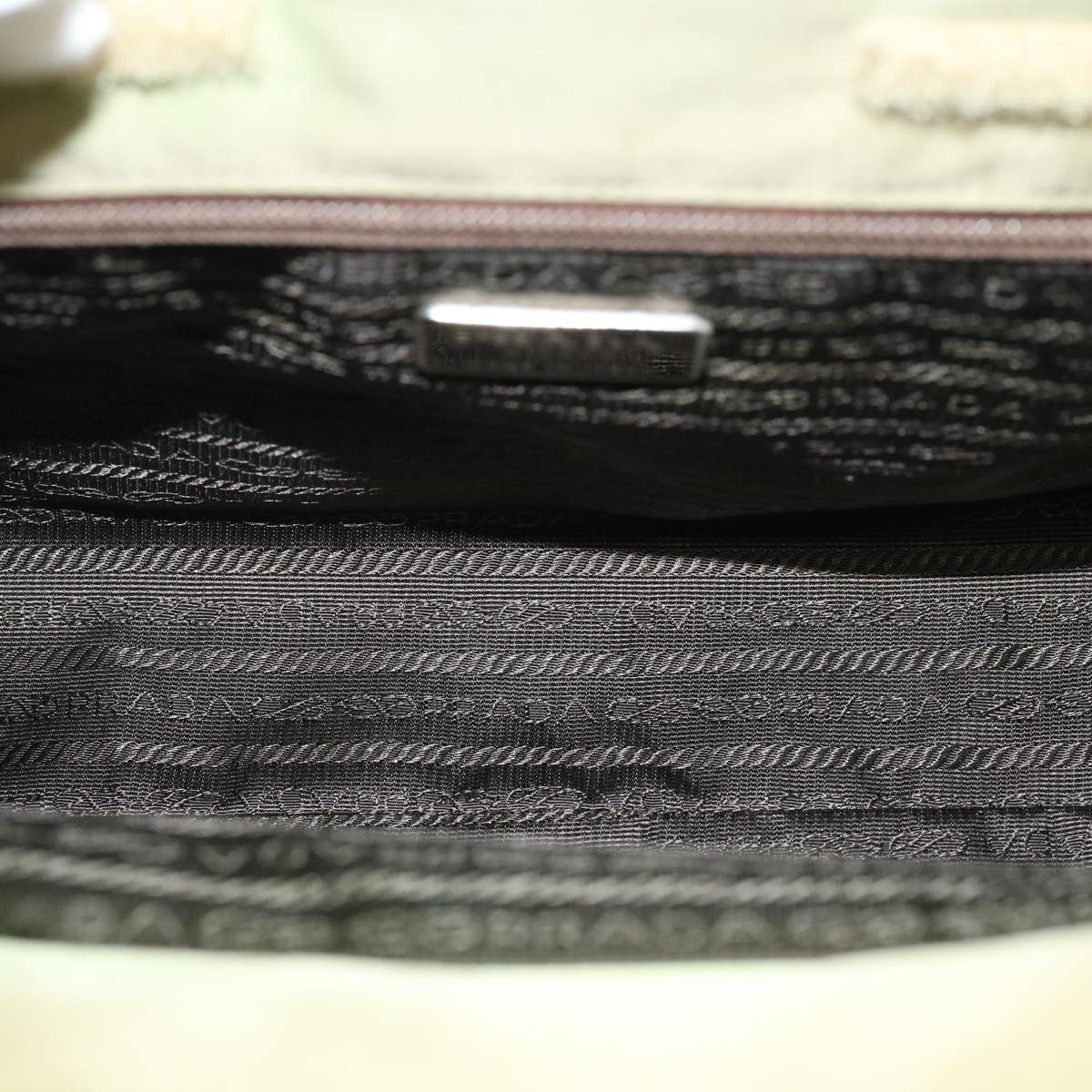 PRADA Hand Bag Nylon Khaki Auth 76734