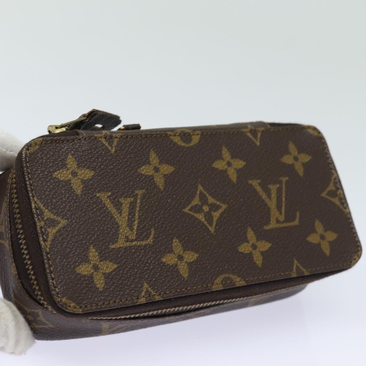 LOUIS VUITTON Monogram Poche Monte Carlo Jewelry Box M47352 LV Auth 76745