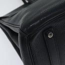 HERMES Birkin 35 Hand Bag Taurillon Clemence Black Silver Auth 76748-11