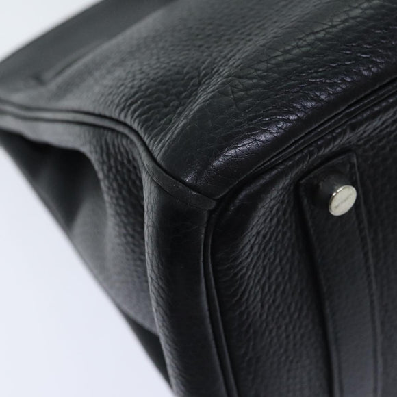 HERMES Birkin 35 Hand Bag Taurillon Clemence Black Silver Auth 76748