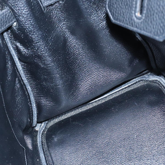 HERMES Birkin 35 Hand Bag Taurillon Clemence Black Silver Auth 76748