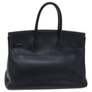 HERMES Birkin 35 Hand Bag Taurillon Clemence Black Silver Auth 76748-3