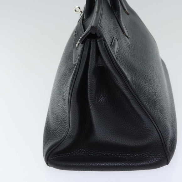 HERMES Birkin 35 Hand Bag Taurillon Clemence Black Silver Auth 76748
