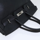 HERMES Birkin 35 Hand Bag Taurillon Clemence Black Silver Auth 76748-6