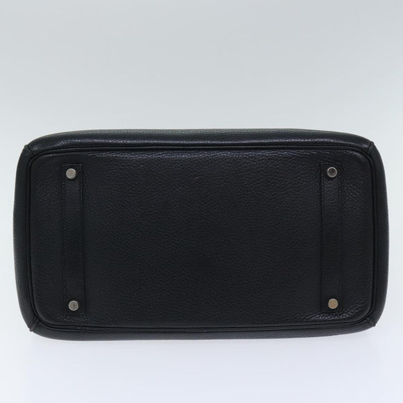 HERMES Birkin 35 Hand Bag Taurillon Clemence Black Silver Auth 76748