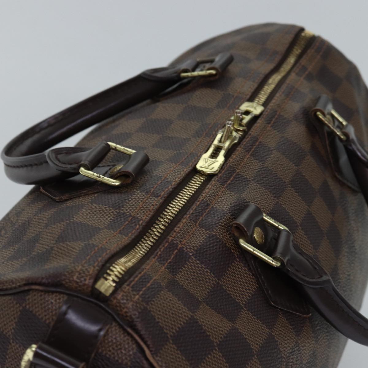 LOUIS VUITTON Damier Ebene Speedy Bandouliere 30 Hand Bag N41367 LV Auth 76752