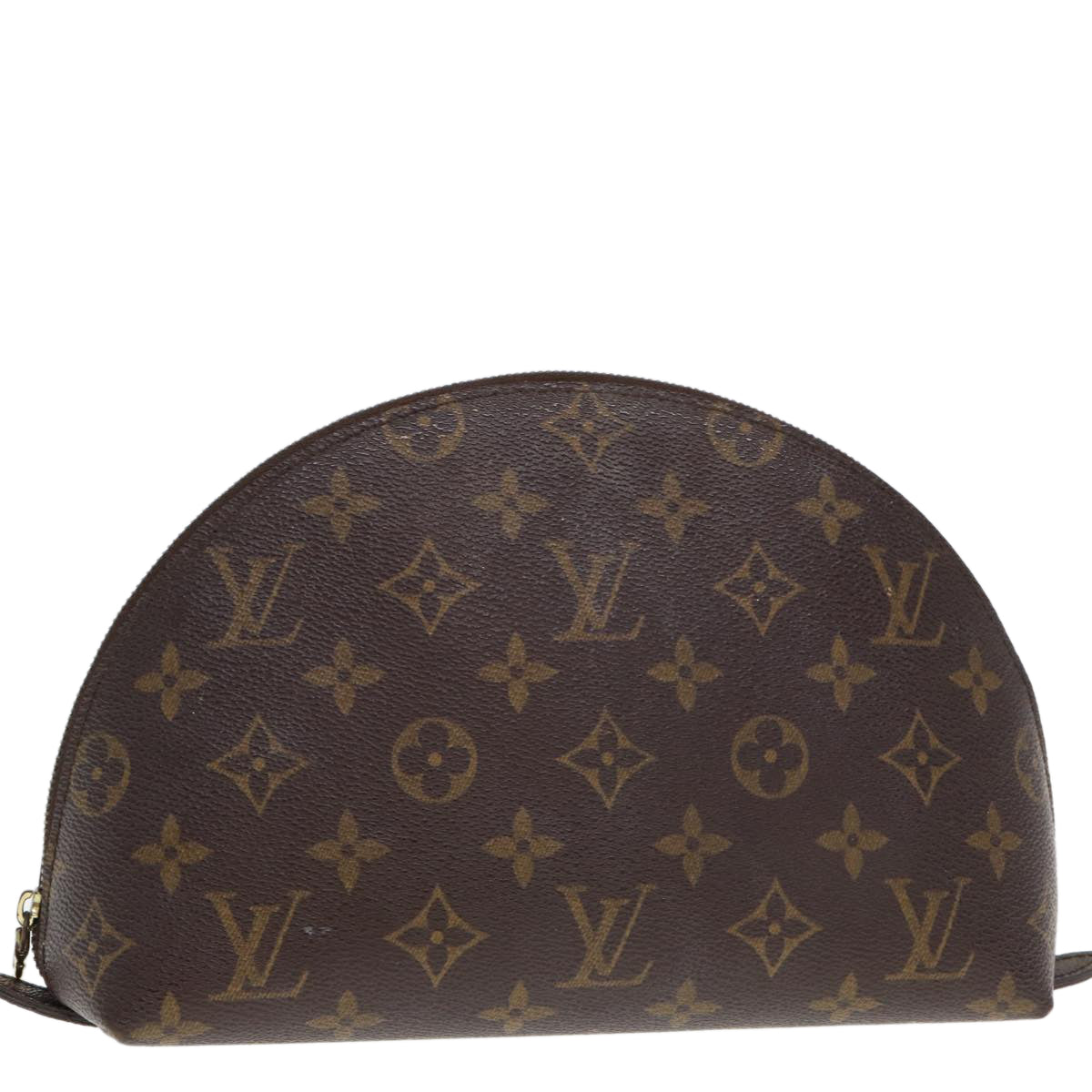 LOUIS VUITTON Monogram Trousse Demi Ronde Cosmetic Pouch M47520 LV Auth 76783