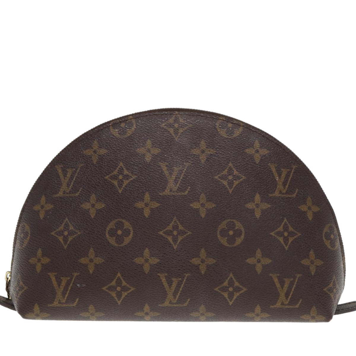 LOUIS VUITTON Monogram Trousse Demi Ronde Cosmetic Pouch M47520 LV Auth 76783