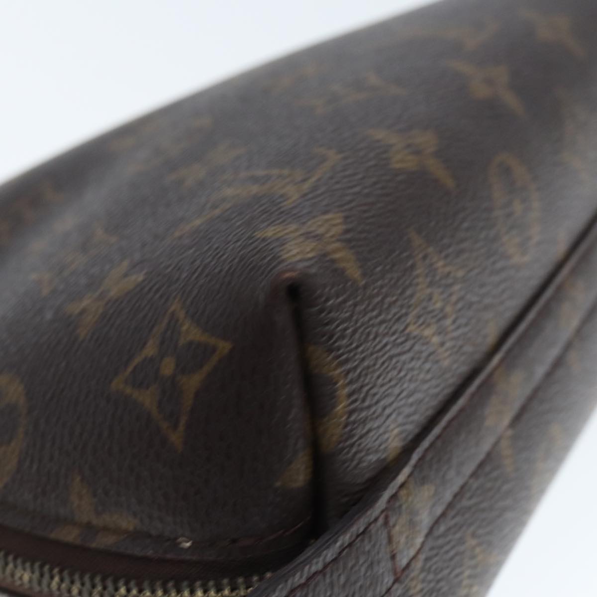 LOUIS VUITTON Monogram Trousse Demi Ronde Cosmetic Pouch M47520 LV Auth 76783