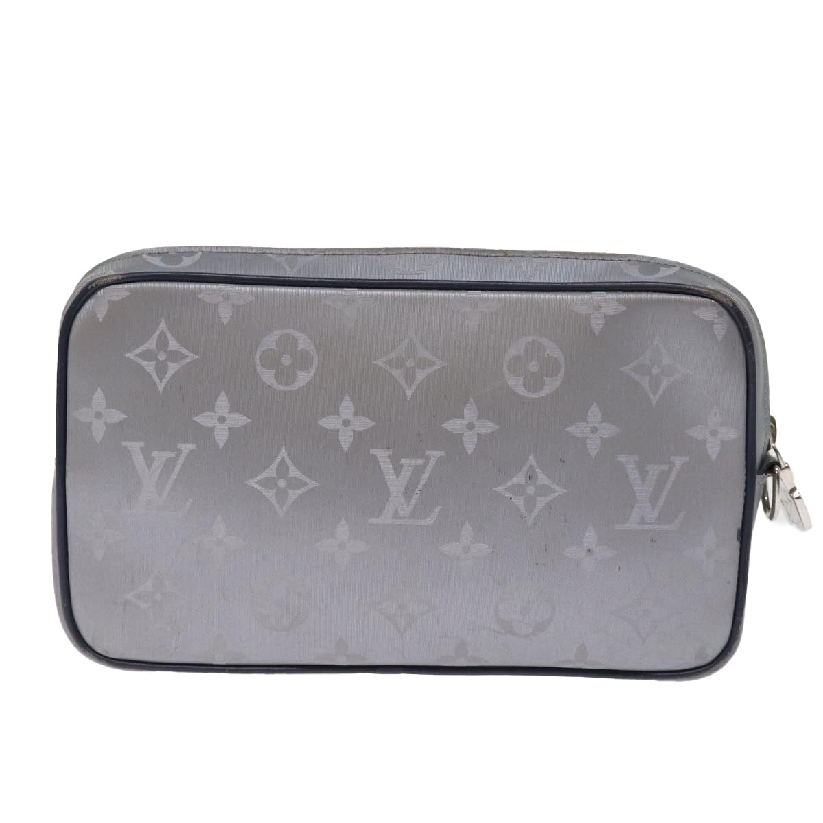 LOUIS VUITTON Monogram Satellite Alpha Clutch Bag Silver M44171 LV Auth 76789