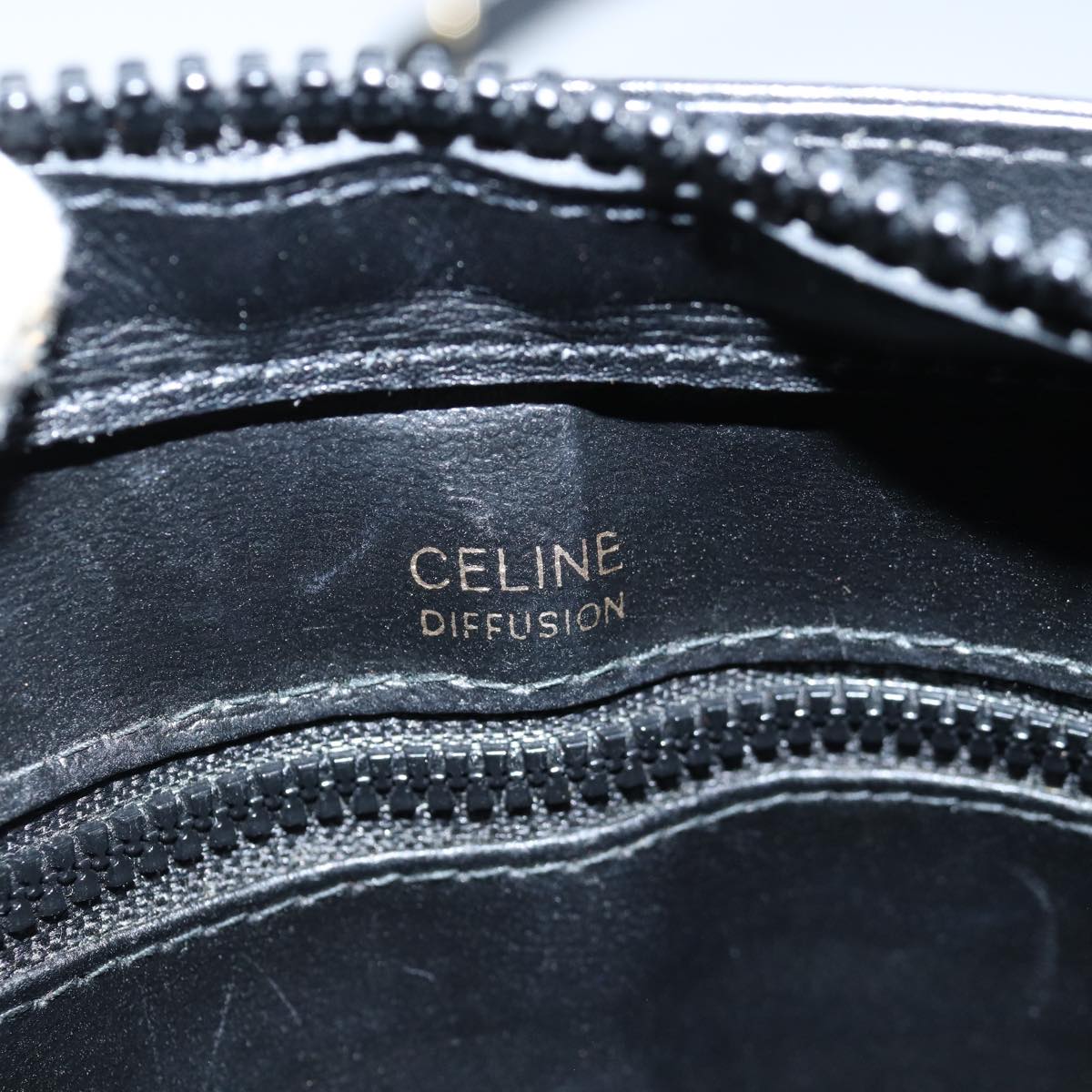 CELINE Triomphe Canvas Shoulder Bag Suede Black Auth 76792