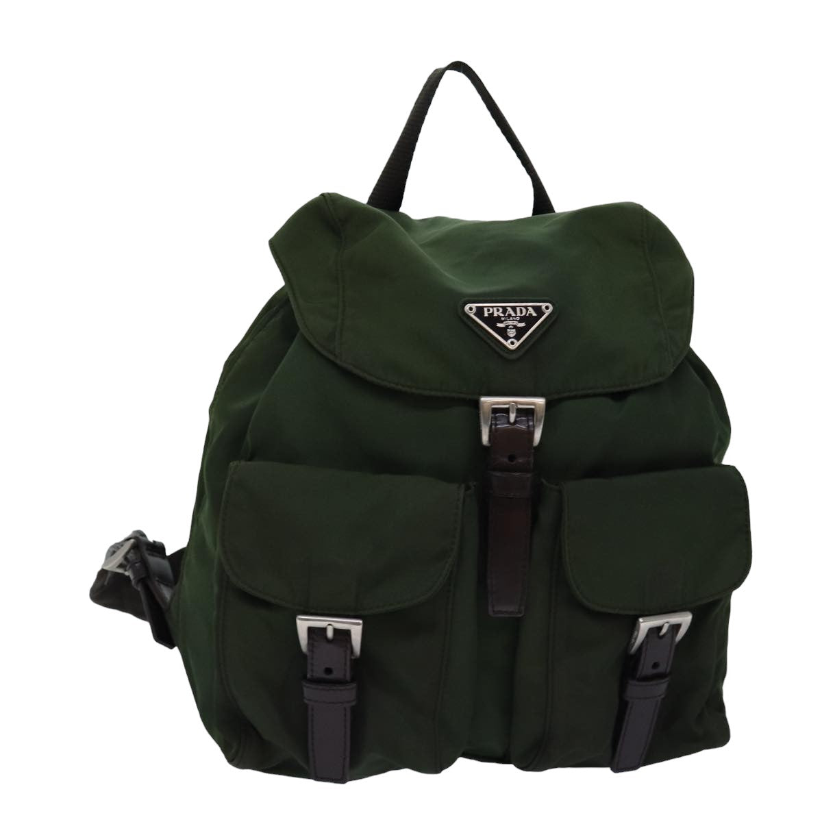 PRADA Backpack Nylon Khaki Auth 76800
