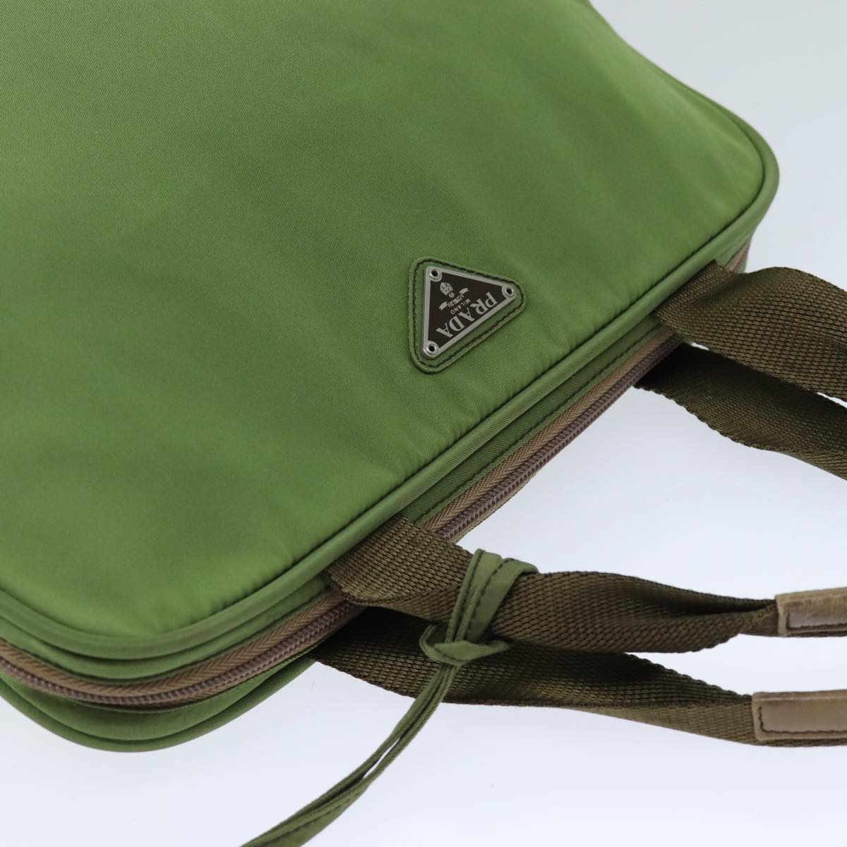 PRADA Tote Bag Nylon Green Auth 76805
