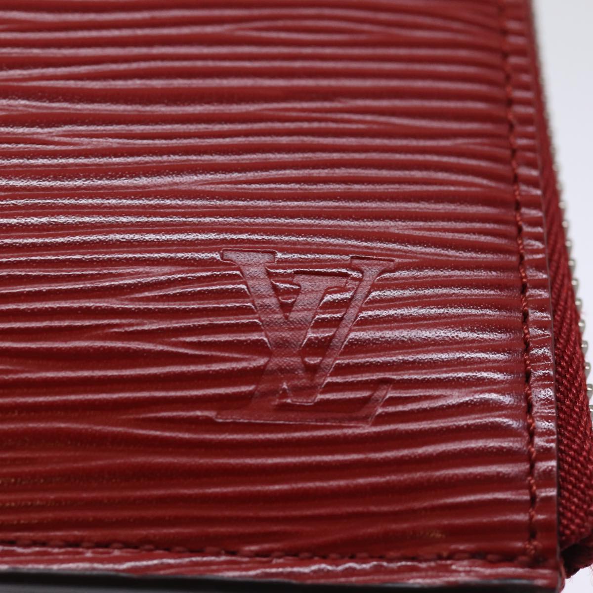 LOUIS VUITTON Epi Pochette Jules PM Clutch Bag Red Car Mine LV Auth 76821