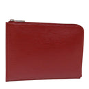 LOUIS VUITTON Epi Pochette Jules PM Clutch Bag Red Car Mine LV Auth 76821V-1
