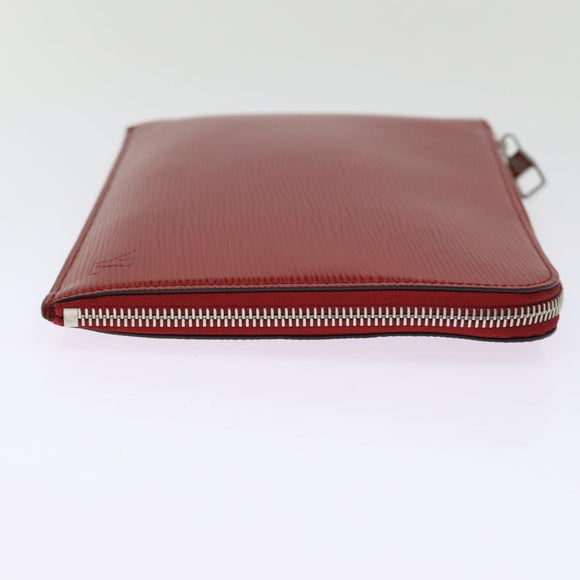 LOUIS VUITTON Epi Pochette Jules PM Clutch Bag Red Car Mine LV Auth 76821V