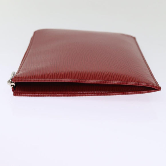 LOUIS VUITTON Epi Pochette Jules PM Clutch Bag Red Car Mine LV Auth 76821V