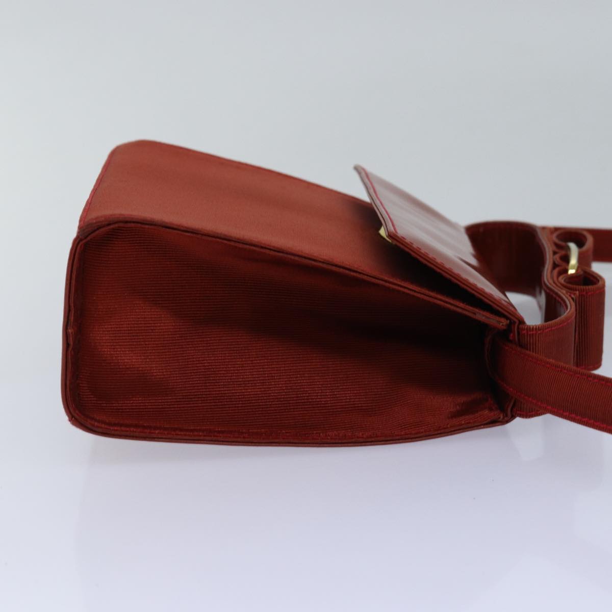 Salvatore Ferragamo Hand Bag Patent leather 2way Red Auth 76825