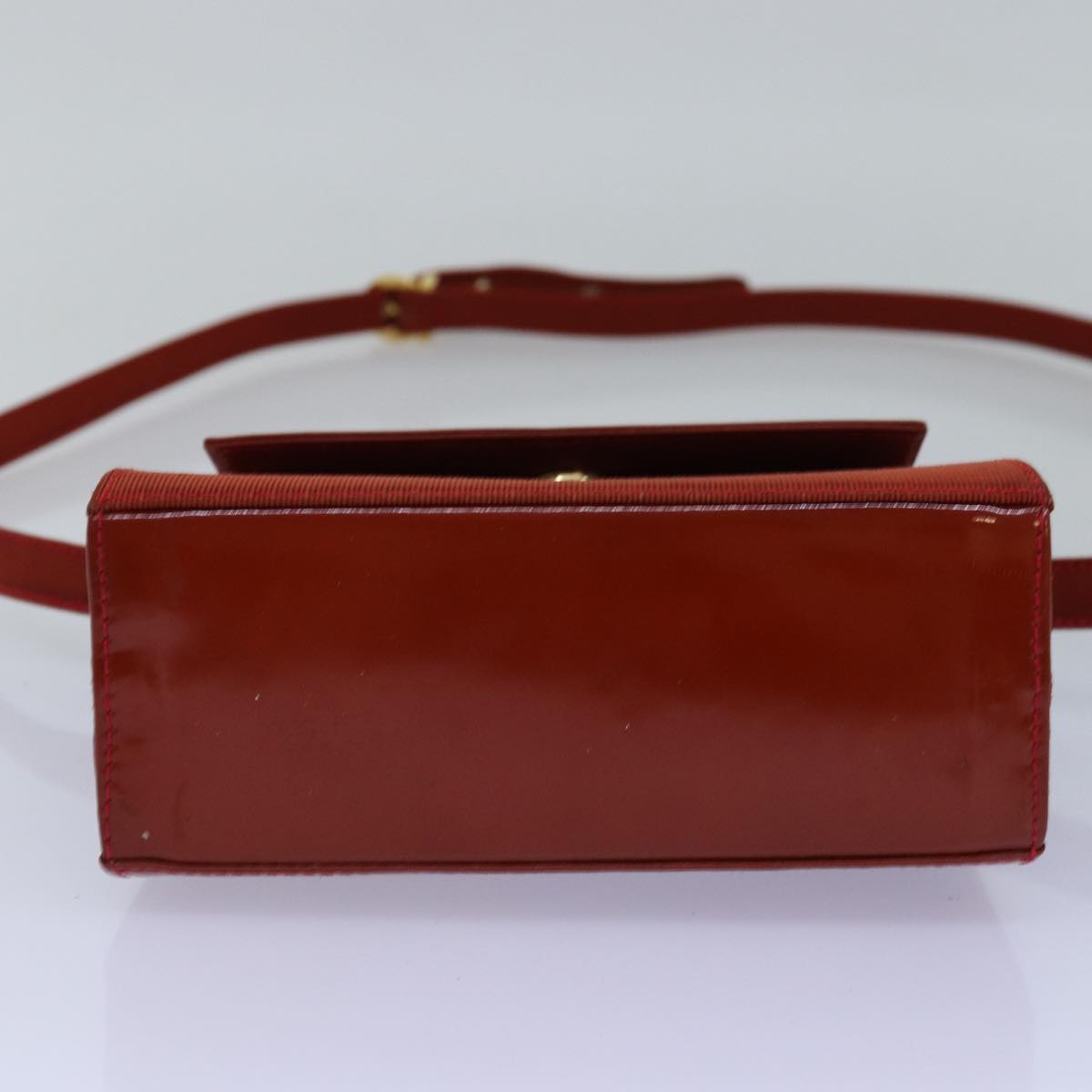 Salvatore Ferragamo Hand Bag Patent leather 2way Red Auth 76825