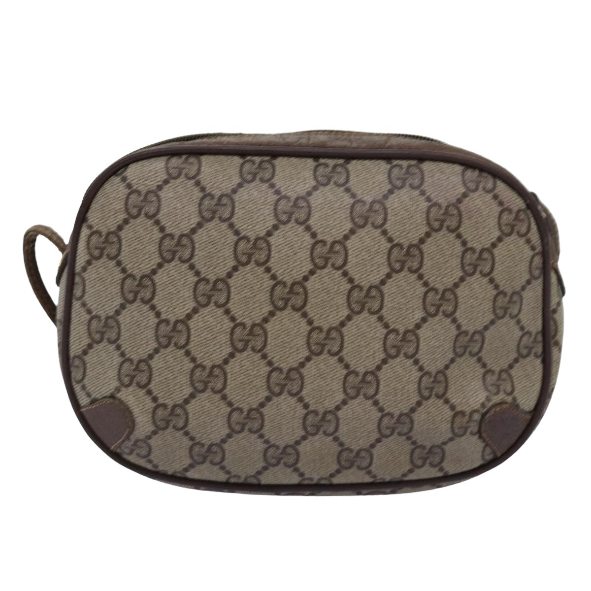 GUCCI GG Supreme Web Sherry Line Shoulder Bag PVC Beige 156 02 066 Auth 76829 - 0