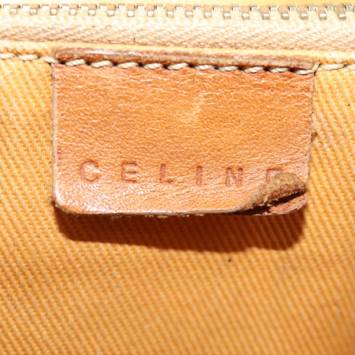 CELINE Macadam Canvas Hand Bag PVC Beige Auth 76834