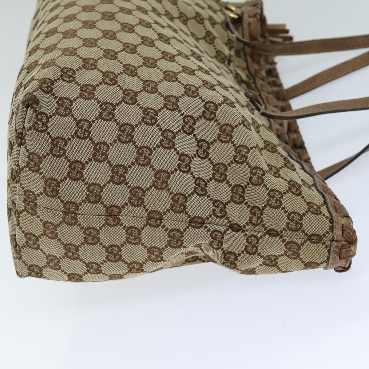 GUCCI GG Canvas Tote Bag Beige 218780 Auth 76843