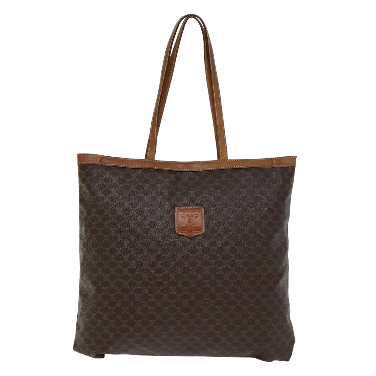 CELINE Macadam Canvas Tote Bag PVC Brown Auth 76850