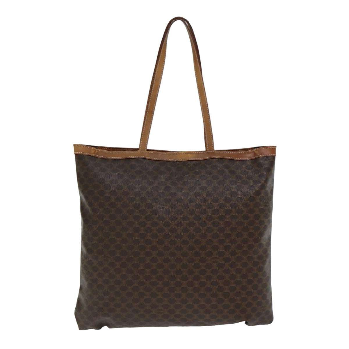 CELINE Macadam Canvas Tote Bag PVC Brown Auth 76850