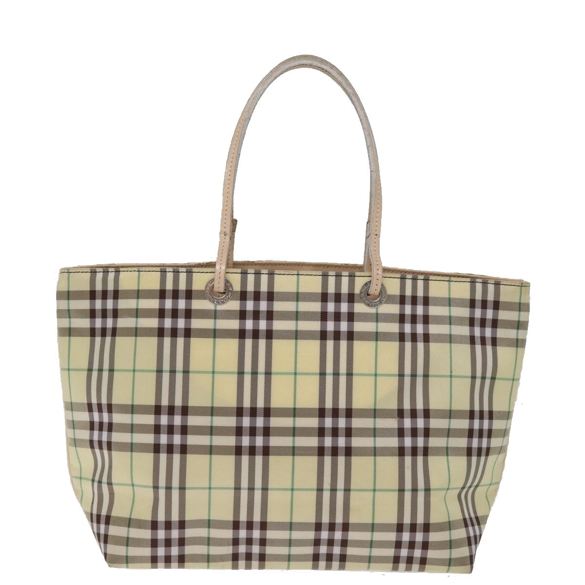 BURBERRY Nova Check Tote Bag Nylon Beige Auth 76851