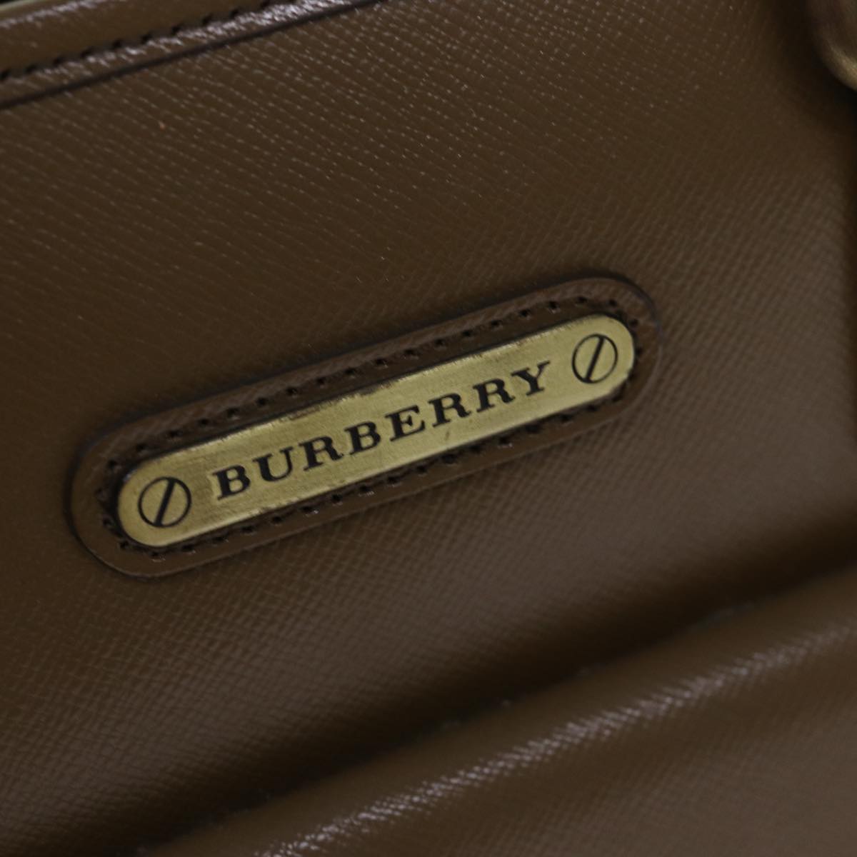 BURBERRY Tote Bag Leather Brown Auth 76852