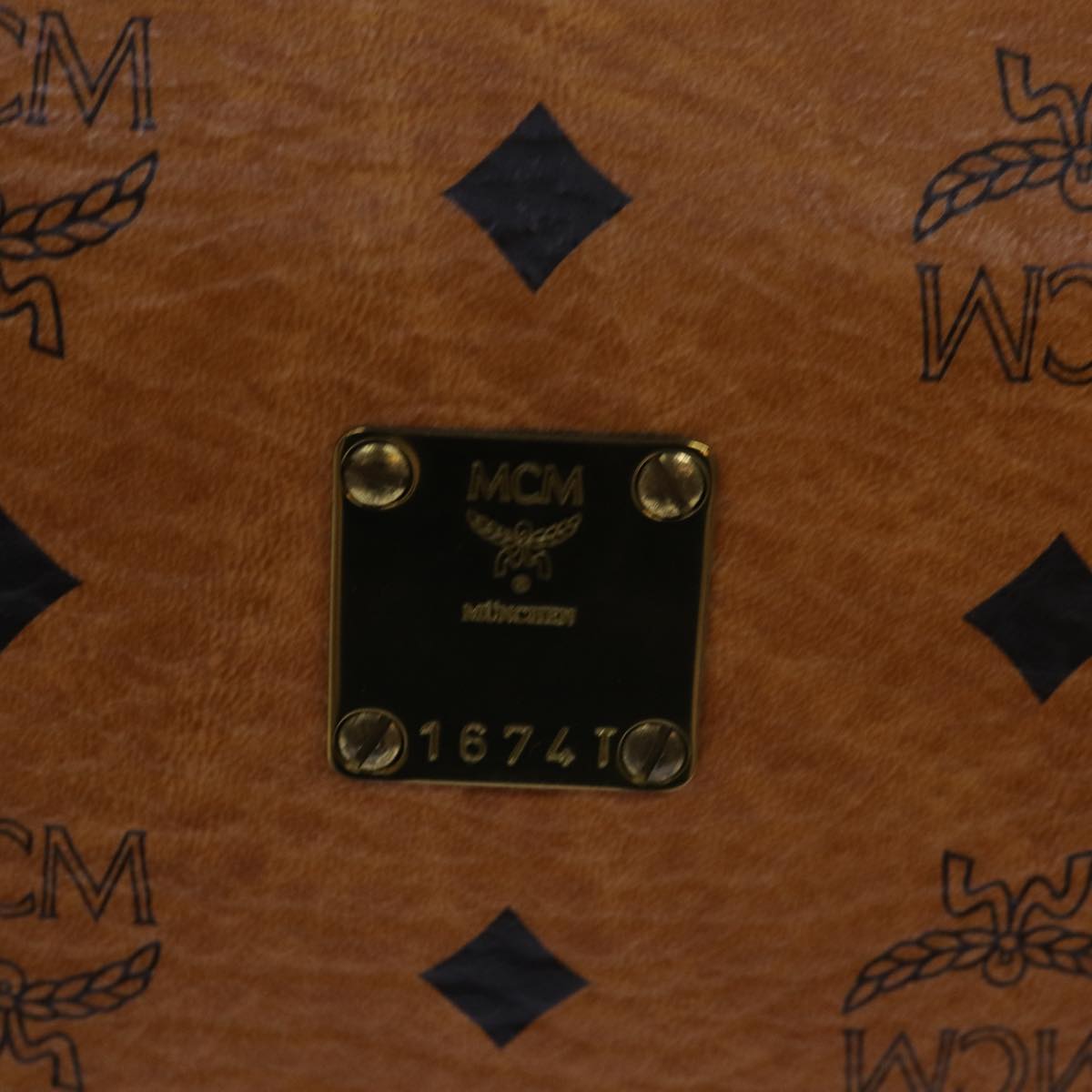MCM Vicetos Logogram Hand Bag PVC Brown Auth 76853