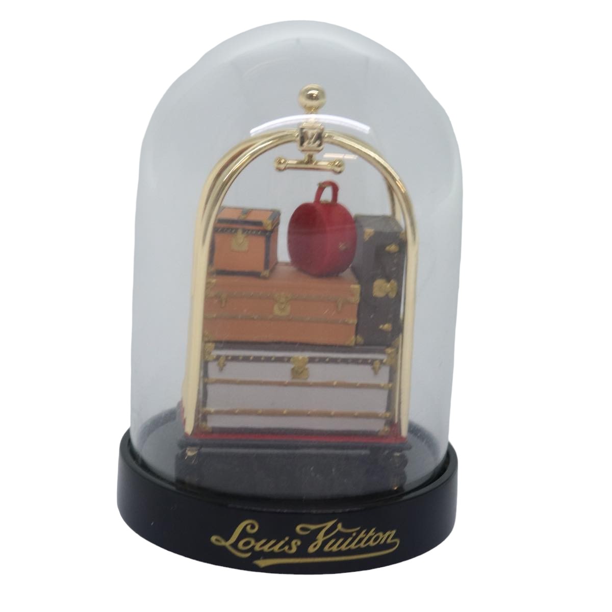 LOUIS VUITTON Baggage Cart Snow Globe Clear LV Auth 76880