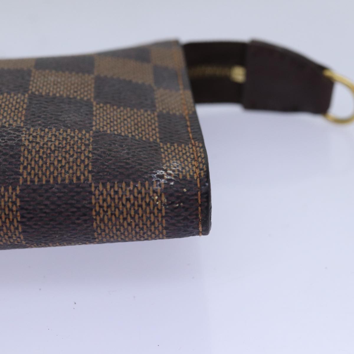 LOUIS VUITTON Damier Ebene Marais Pouch LV Auth 76882