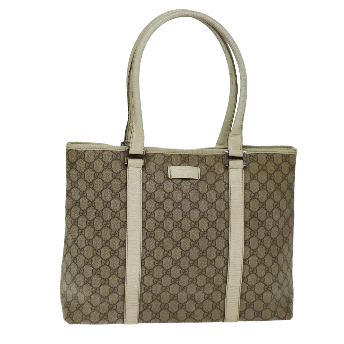 GUCCI GG Supreme Tote Bag PVC Beige 114288 Auth 76885