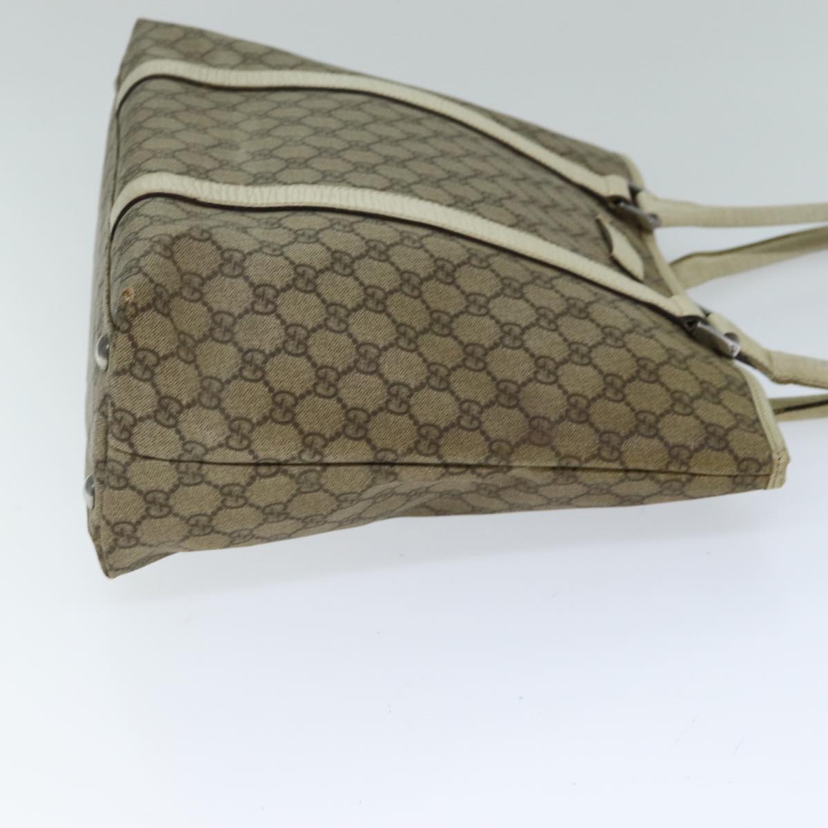 GUCCI GG Supreme Tote Bag PVC Beige 114288 Auth 76885