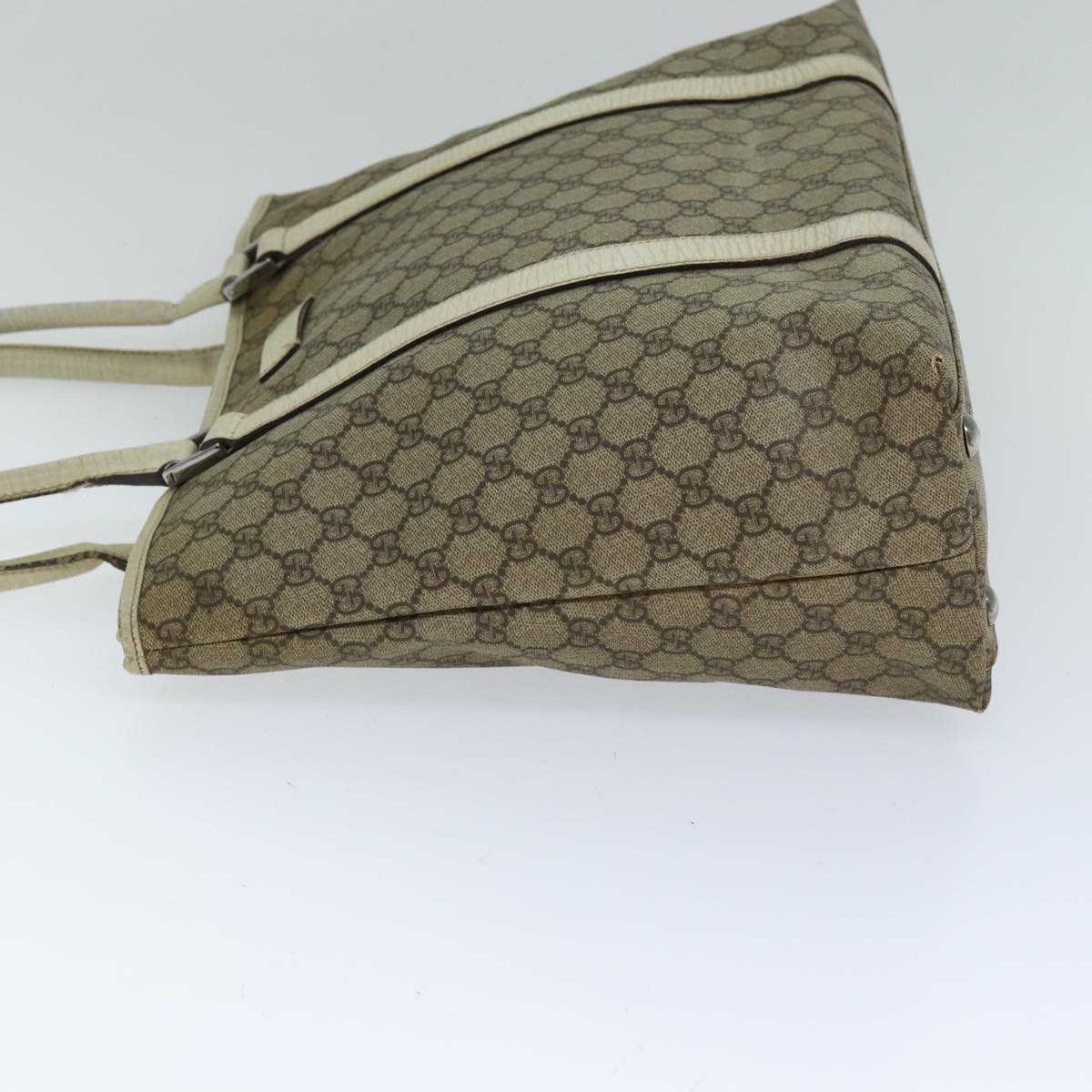 GUCCI GG Supreme Tote Bag PVC Beige 114288 Auth 76885