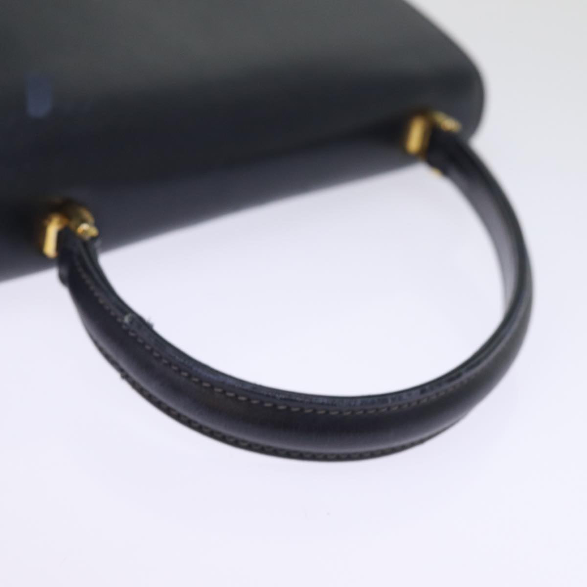 GUCCI Hand Bag Leather Navy Auth 76886