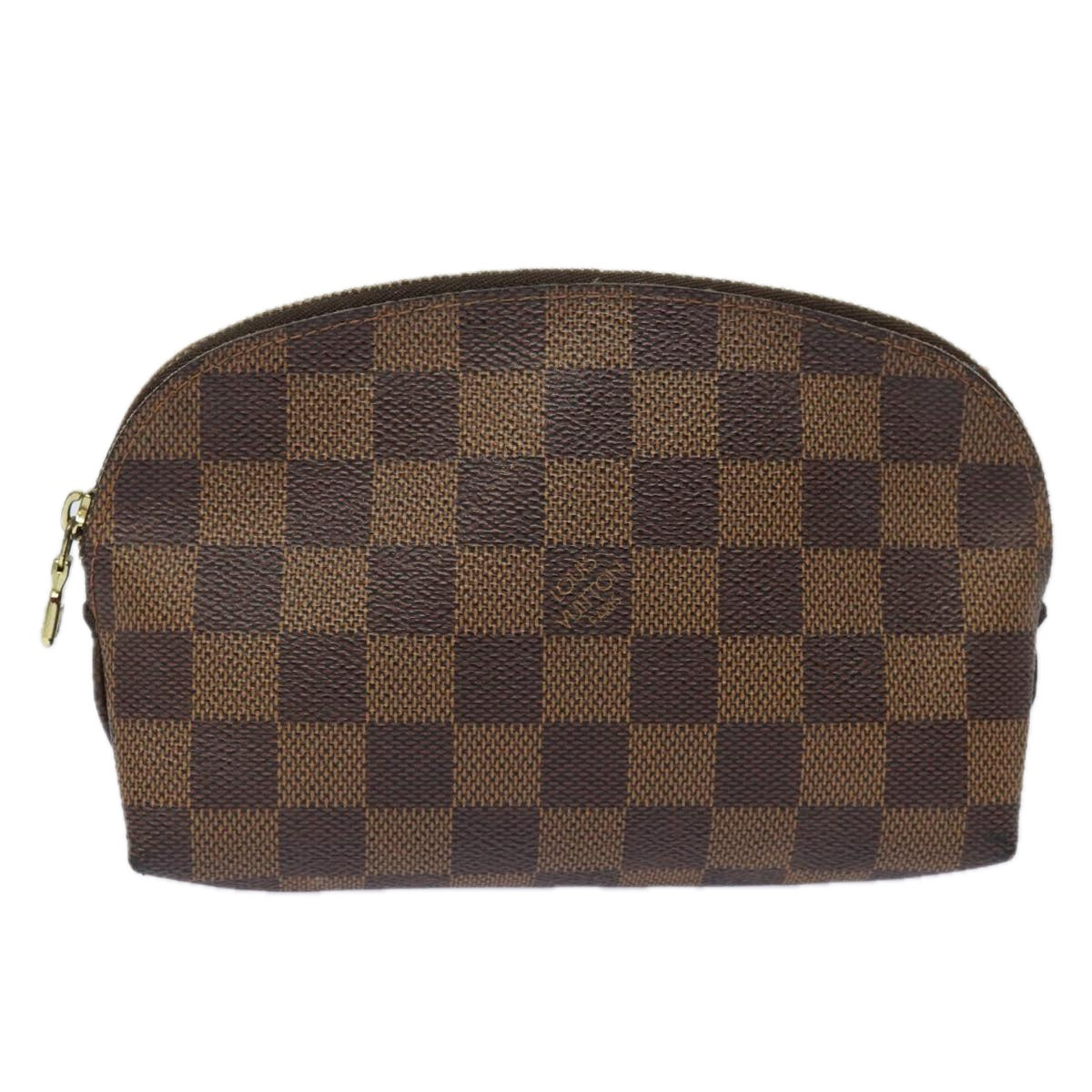 LOUIS VUITTON Damier Ebene Pochette Cosmetic PM Pouch N47516 LV Auth 76888