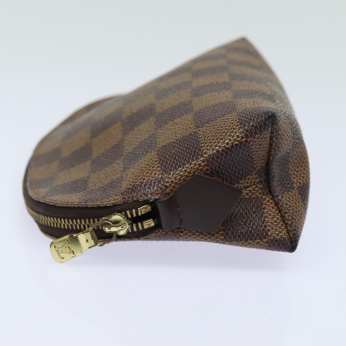 LOUIS VUITTON Damier Ebene Pochette Cosmetic PM Pouch N47516 LV Auth 76888