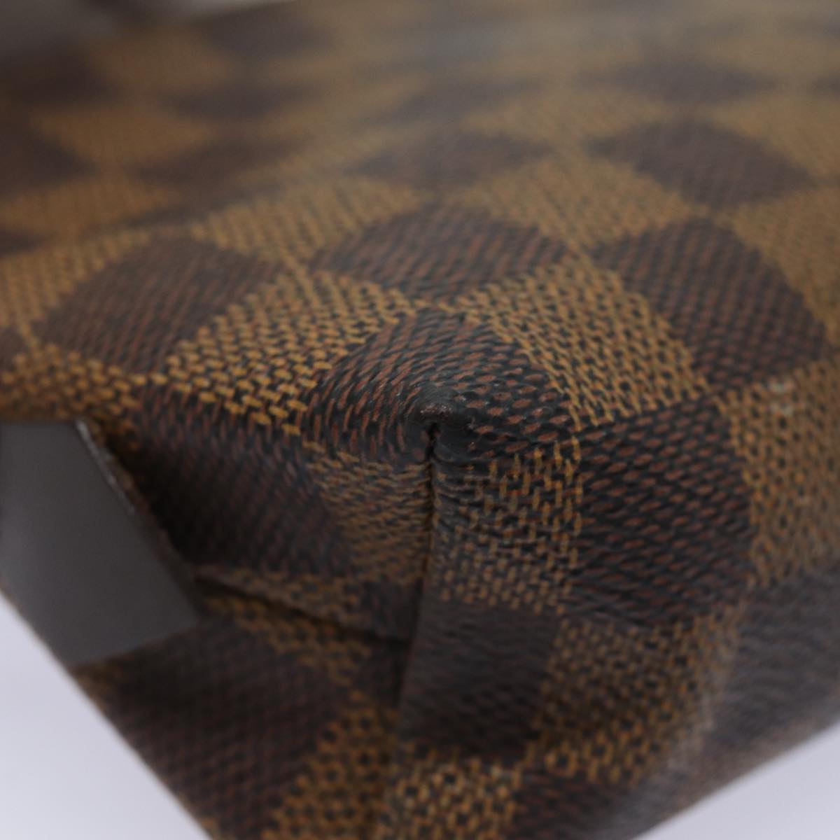 LOUIS VUITTON Damier Ebene Pochette Cosmetic PM Pouch N47516 LV Auth 76888