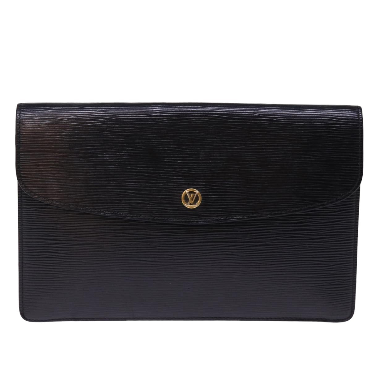 LOUIS VUITTON Epi Montaigne 27 Clutch Bag Black M52652 LV Auth 76890